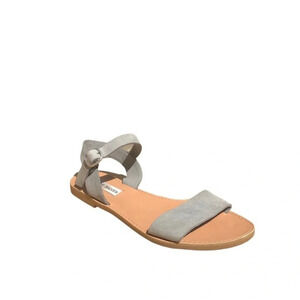 Steve Madden Women's Gray Open Toe Buckle Strap Daelyn Dress Sandals Size 8